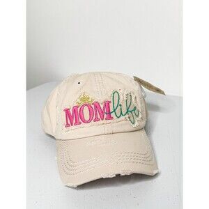 KBETHOS Mom Life Baseball Cap Vintage Beige Distressed Hat NWT Strapback